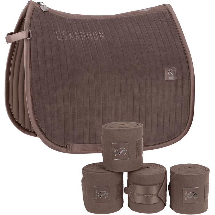 Eskadron Set Cord Schabracke mit Bandagen in deep taupe Classic Sports