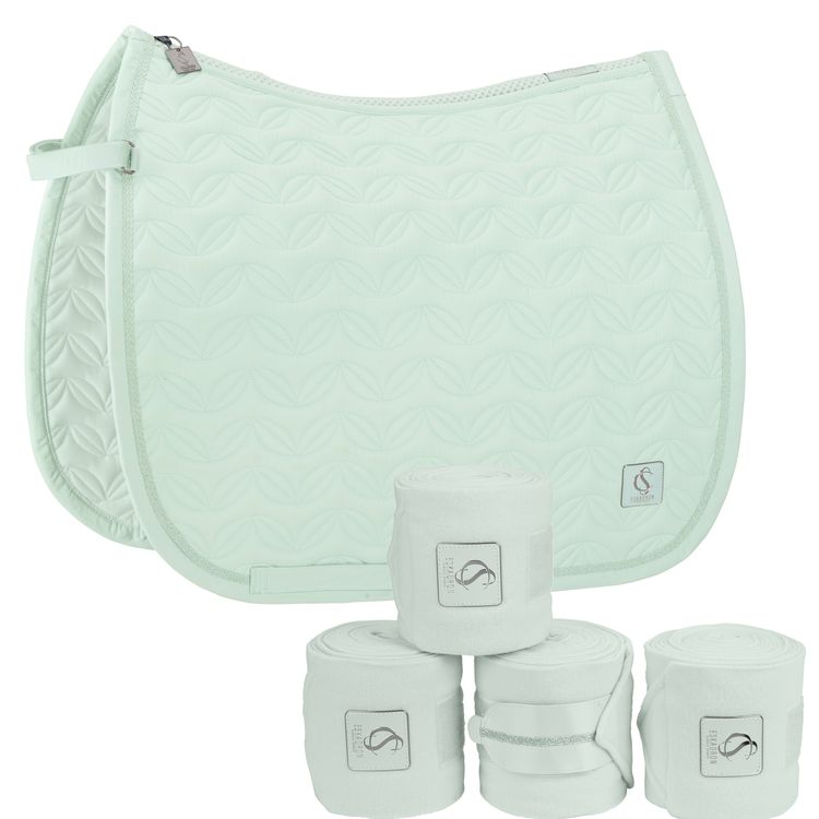 Eskadron Set Sparkle Floral Schabracke mit Bandagen in powder green Classic Sports