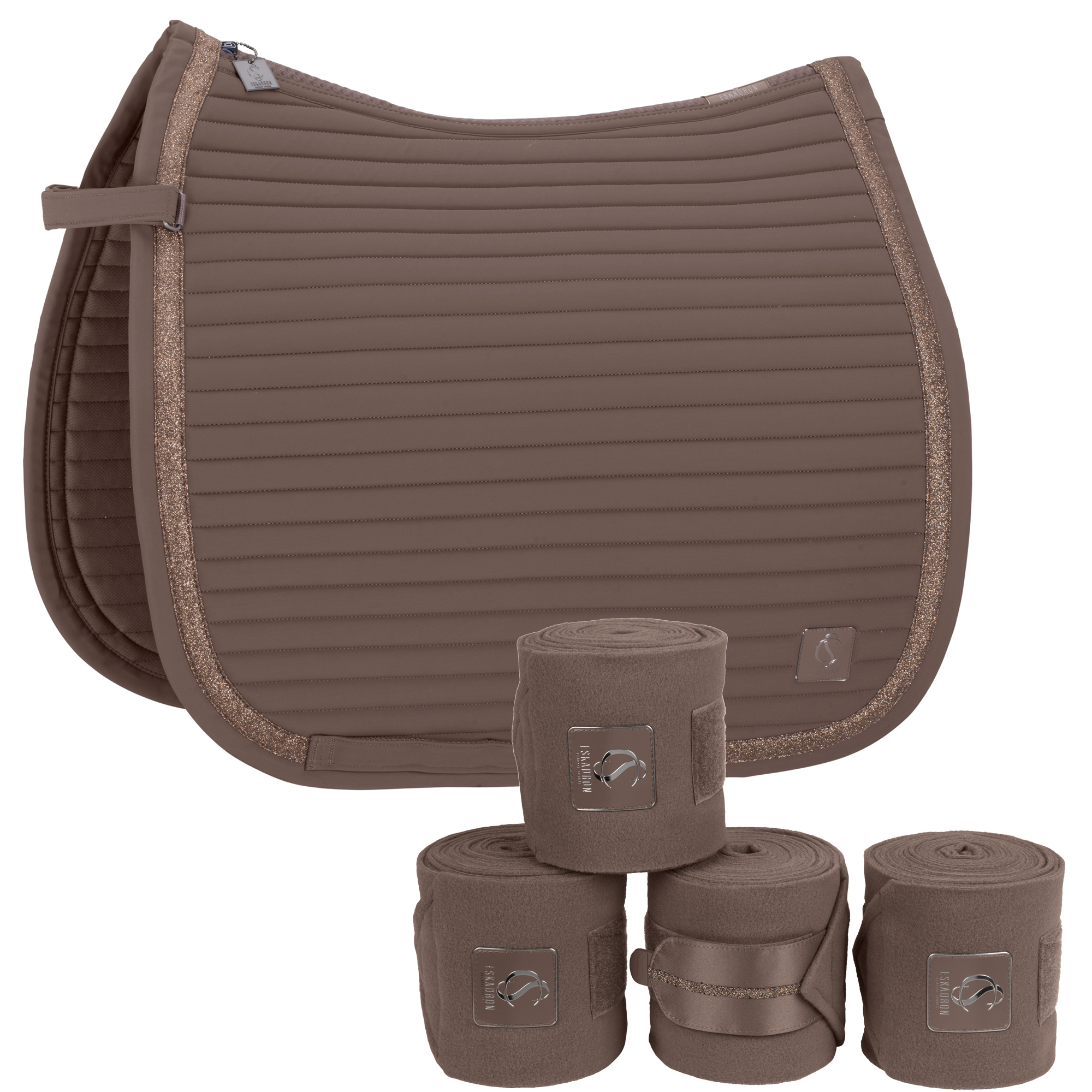 Eskadron Set Softshell Emblem Schabracke mit Bandagen in deep taupe Classic Sports