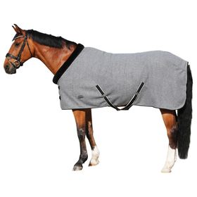 Euroriding Abschwitzdecke Kragen Teddyfell grey melange