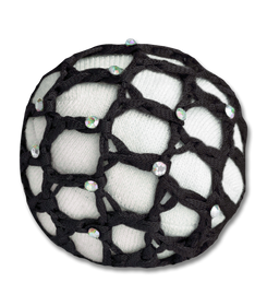 Haarnetz in schwarz mit Glitzersteinchen