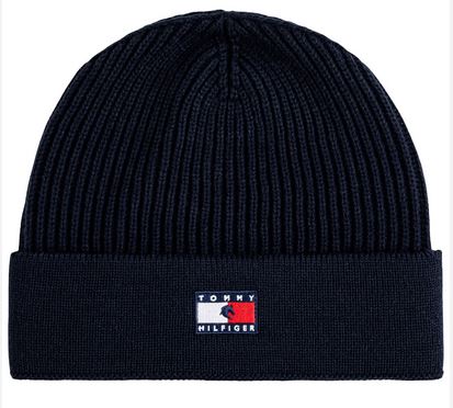 Tommy Hilfiger Equestrian Alaska Flag Beanie in desert sky