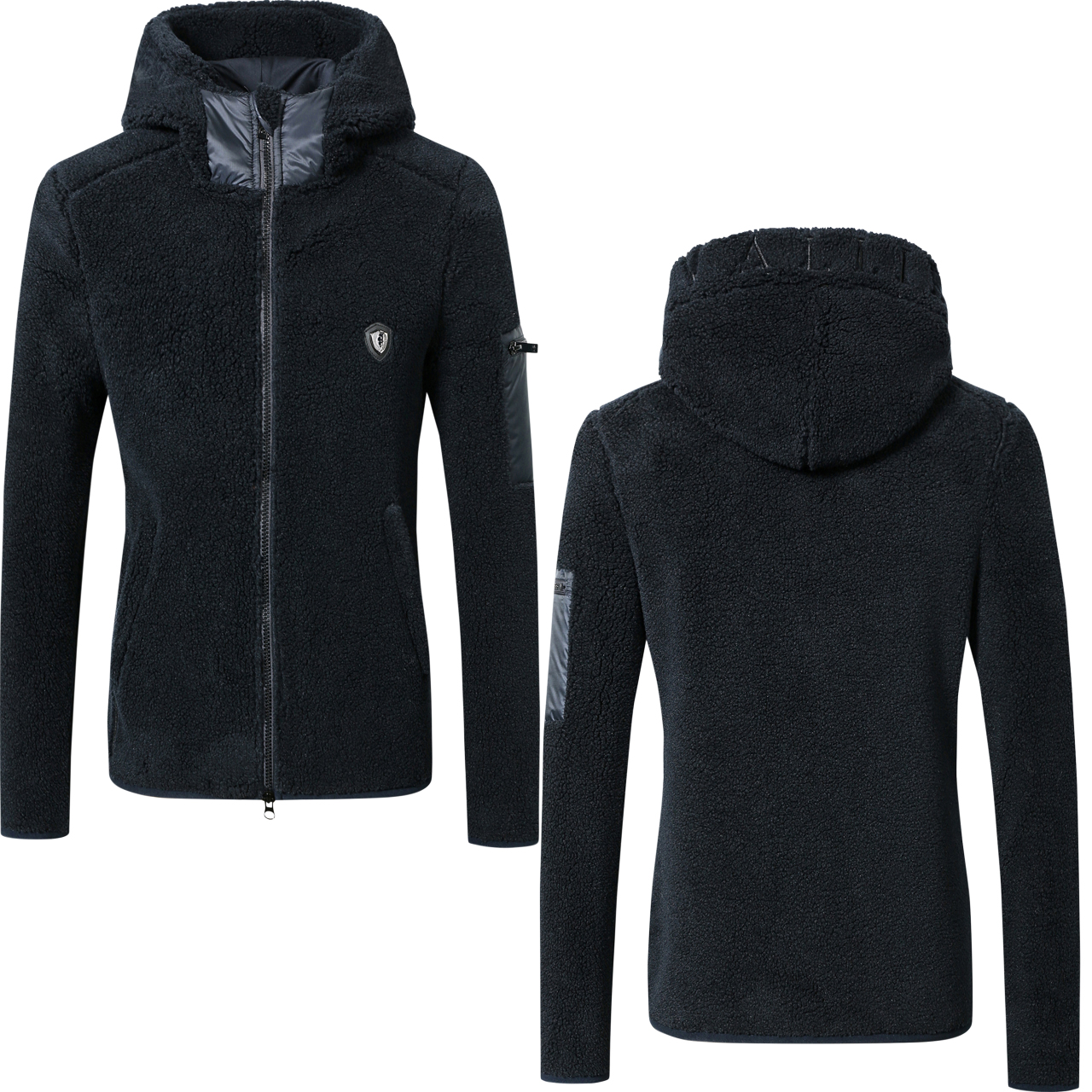 Covalliero Hoody Teddyfleece Jacke in dark navy