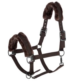 Covalliero Halfter mit Kunstfell in coffee