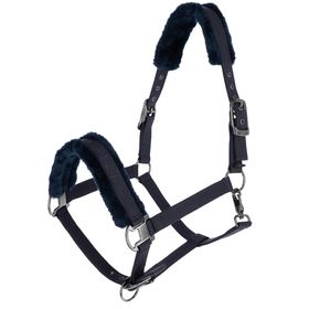 Covalliero Halfter mit Kunstfell in dark navy