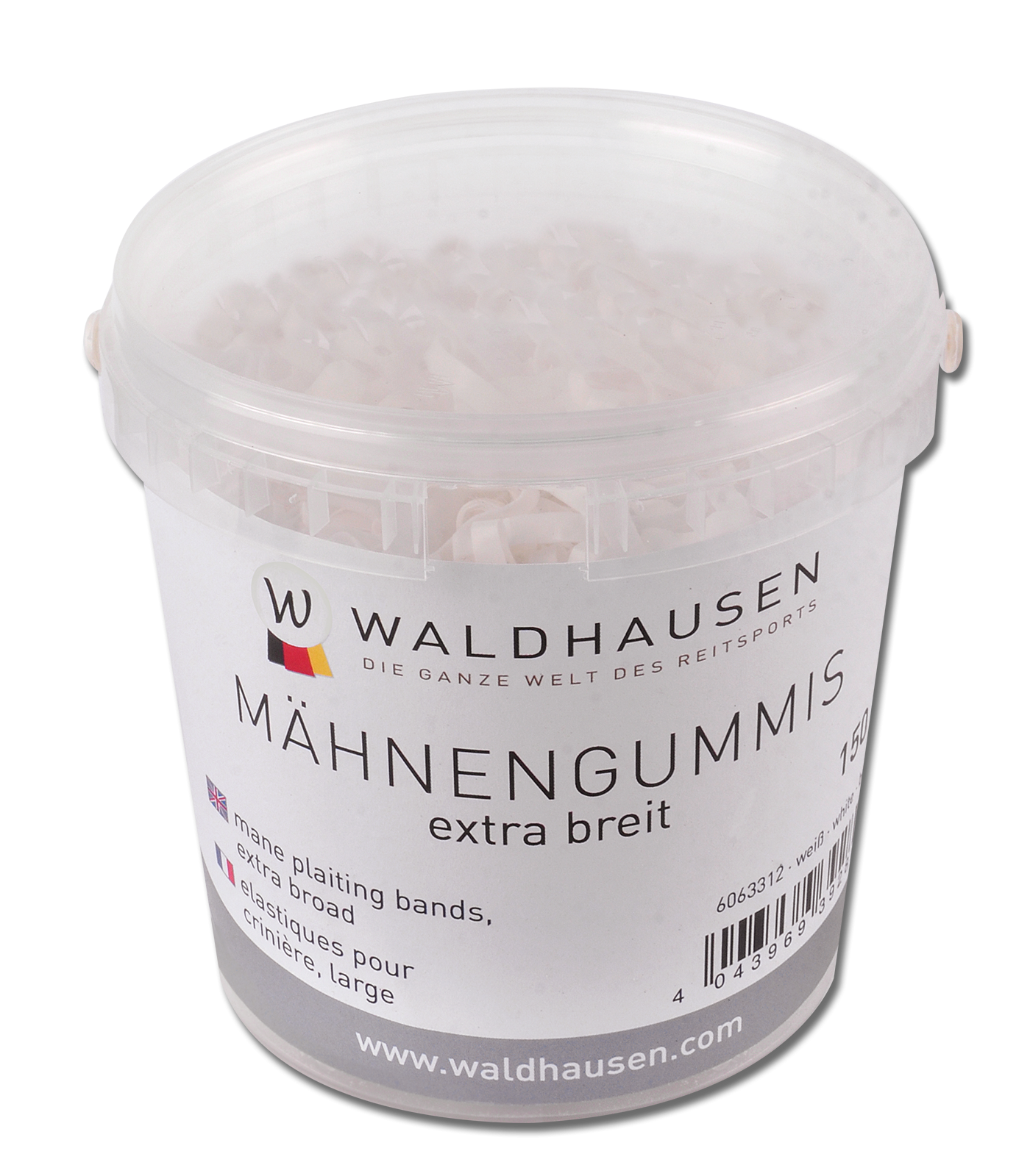 Mähnengummis extra breit im Eimer, transparent 150g