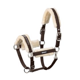 Eskadron Halfter Faux Fur Double Pin in darkbrown