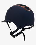 Equestro Reithelm Eclipse mit Strasssteinen und breitem Visier navy-rosegold