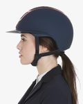 Equestro Reithelm Eclipse mit Strasssteinen und breitem Visier navy-rosegold