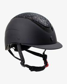 Equestro Reithelm Galaxy mit Strasssteinen und schmalem Visier black