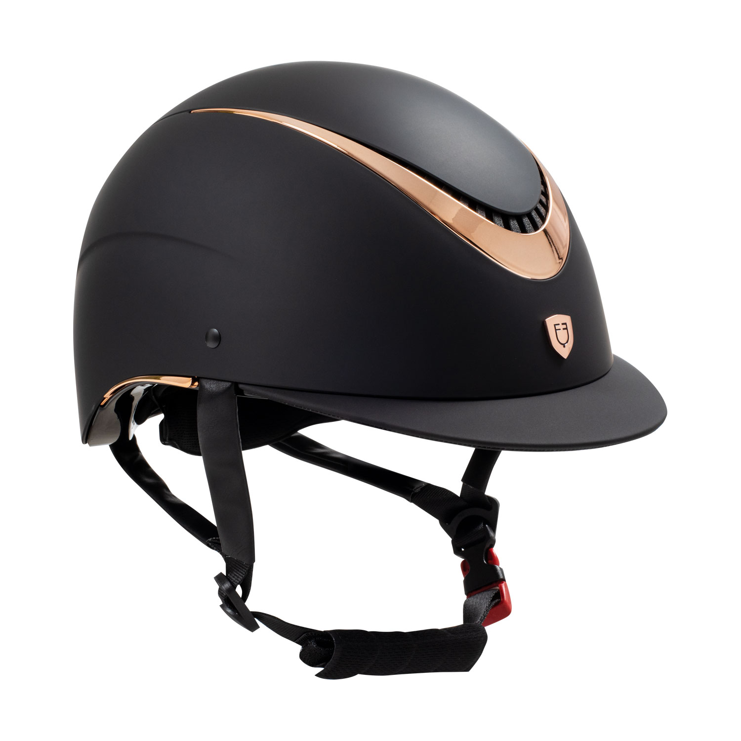 Equestro Reithelm Galaxy mit schmalem Visier black-rosegold