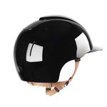 KEP Reithelm Cromo Polish Smart Polo-Schirm in black mit beigen Kinnriemen 