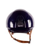KEP Reithelm Cromo Smart Polish in blau mit beigen Kinnriemen 