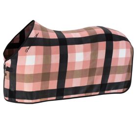 Eskadron Platinum Sweat Abschwitzdecke Fleece Check soft rouge/white/black/taupe
