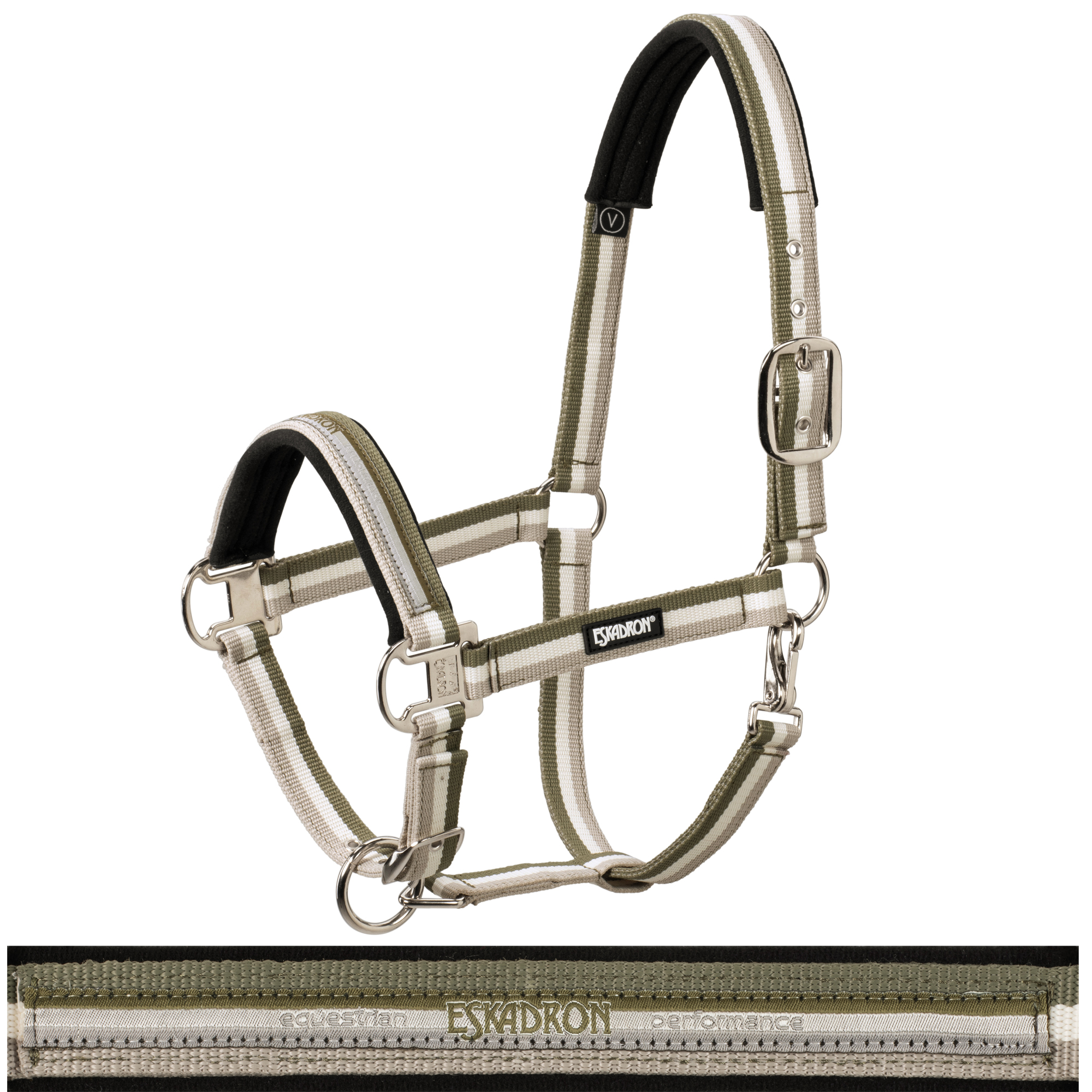 Eskadron Halfter Pin Buckle Core in olive-creme-dove