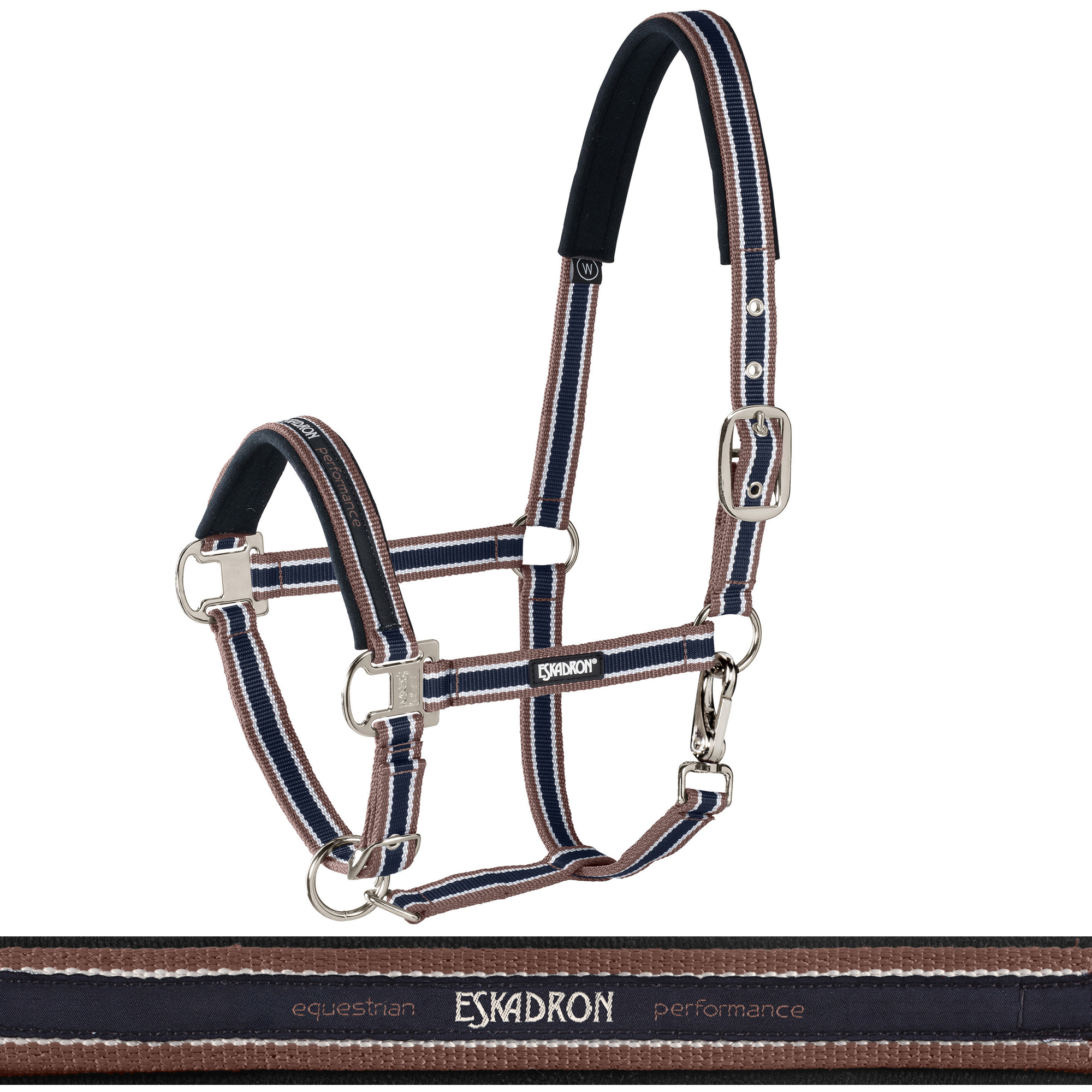 Eskadron Halfter Pin Buckle Core in cognac-creme-navy