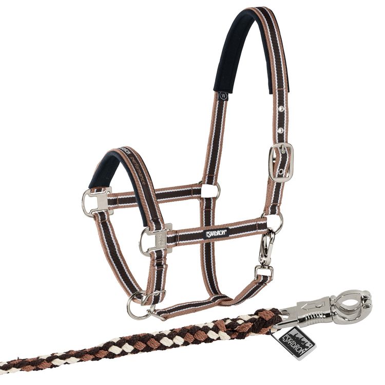 Eskadron  Set Halfter Pin Buckle mit Panikhakenstrick in hazelnut-creme-darkbrown
