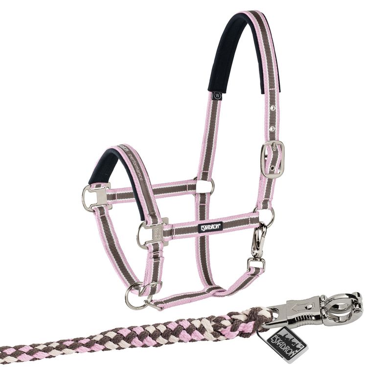 Eskadron  Set Halfter Pin Buckle mit Panikhakenstrick in taupe-creme-powderrose