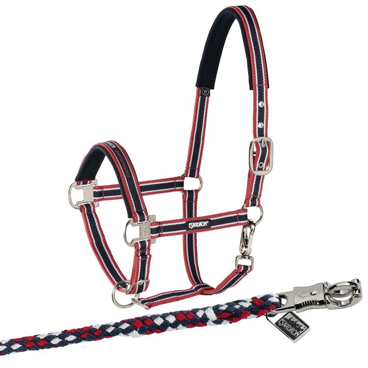Eskadron  Set Halfter Pin Buckle mit Panikhakenstrick in chili-white-navy