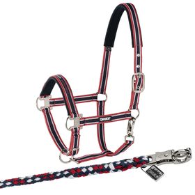 Eskadron  Set Halfter Pin Buckle mit Panikhakenstrick in chili-white-navy
