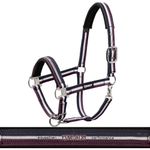 Eskadron  Set Halfter Pin Buckle mit Panikhakenstrick in navy-white-blackberry