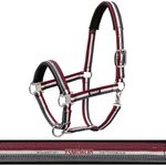 Eskadron  Set Halfter Pin Buckle mit Panikhakenstrick in anthra-creme-rustic red