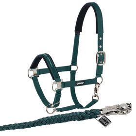 Eskadron  Set Halfter Pin Buckle mit Panikhakenstrick in racinggreen