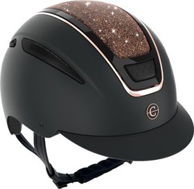 Covalliero Reithelm Elite in schwarz Glitzer rosegold
