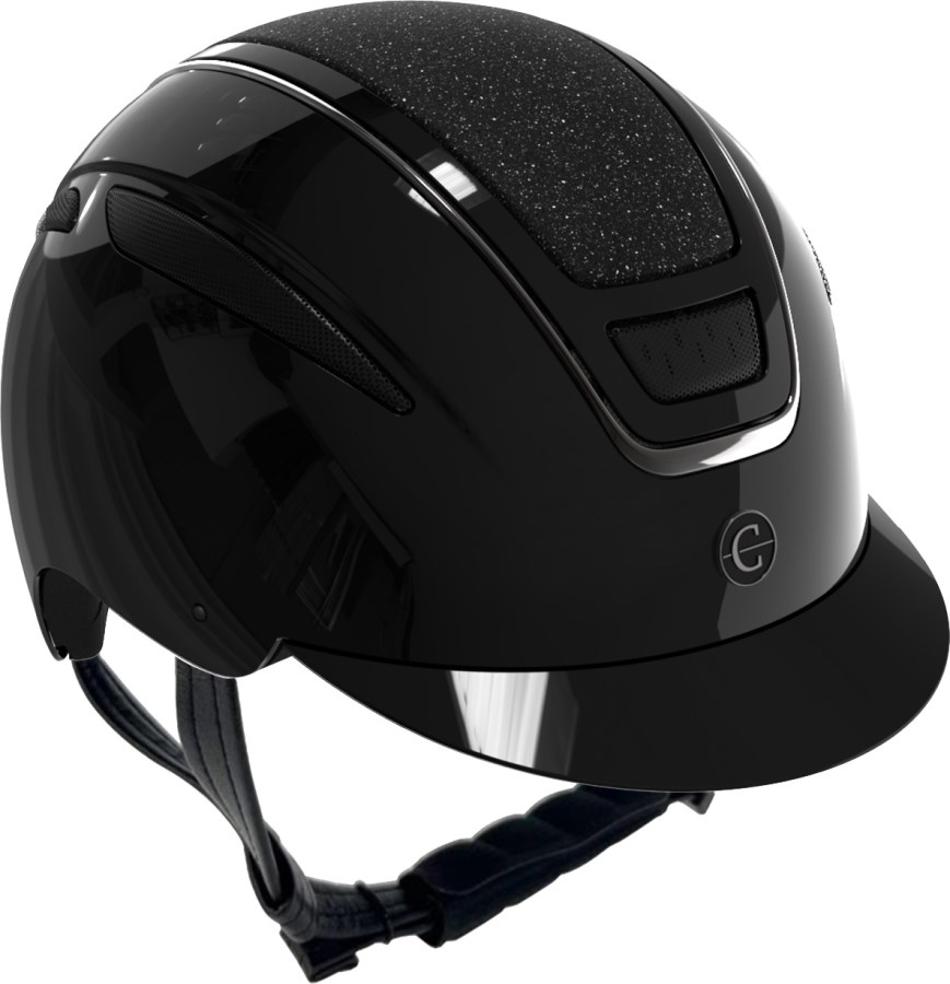 Covalliero Reithelm Elite in lackschwarz Glitzer schwarz