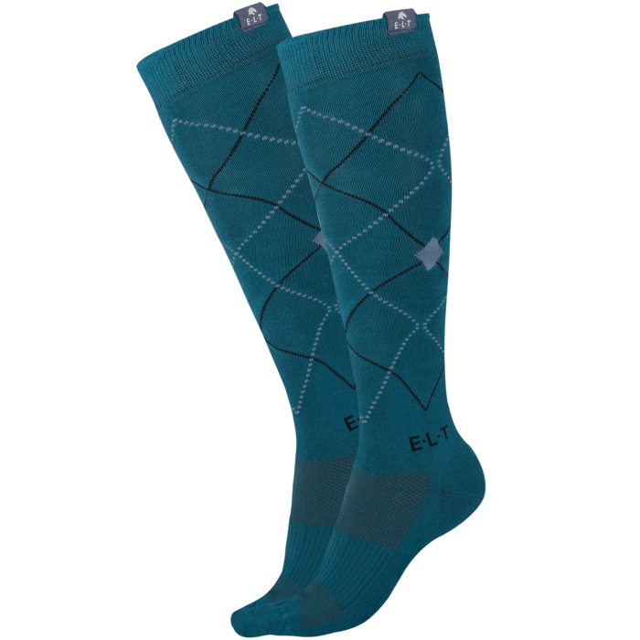 E.L.T Reitsocken Argyle in petrolblau