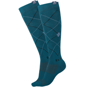 E.L.T Reitsocken Argyle in petrolblau