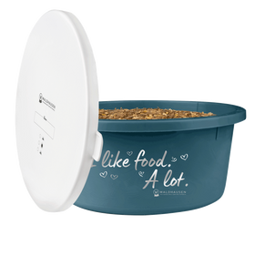 WALDHAUSEN XL Futterschale mit Deckel in petrolblau
