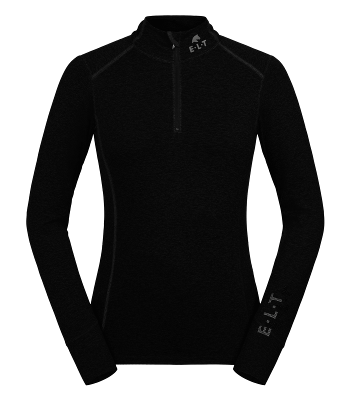 E.L.T Funktions-Zip-Shirt Milano in schwarz