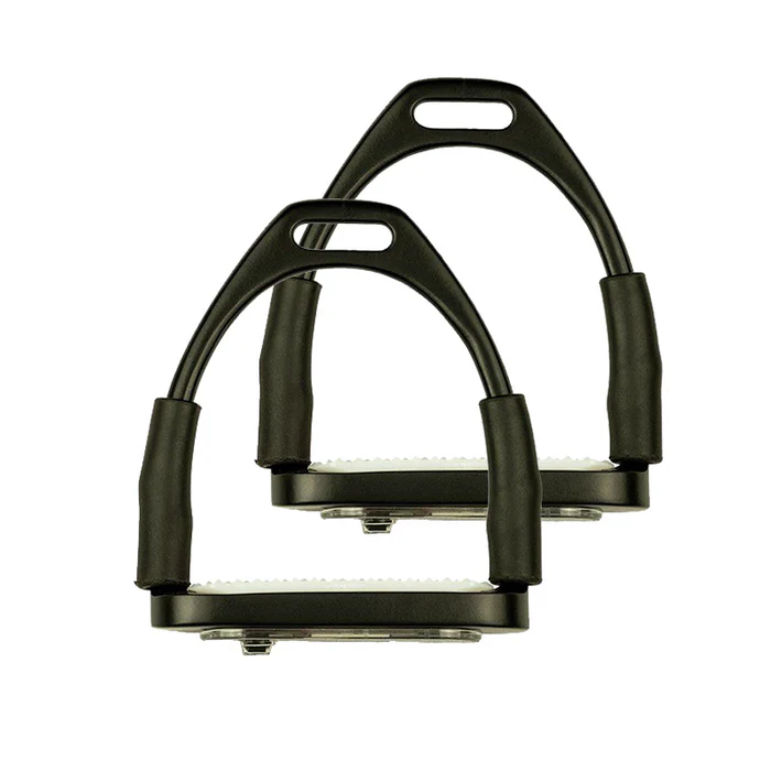 Lovel Star Safety-Flex Steigbügel Pro mit LEDs, Schwarz Matt