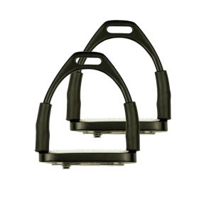 Lovel Star Safety-Flex Steigbügel Pro mit LEDs, Schwarz Matt