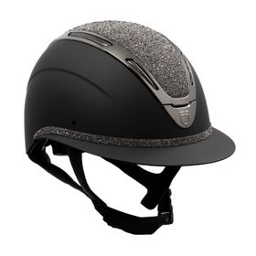 Equestro Reithelm Apocalypse black/gunmetal mit Strasssteinen