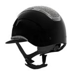 Equestro Reithelm Apocalypse glossy black/gunmetal mit Strasssteinen