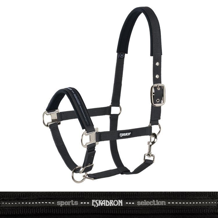 Eskadron Halfter Dornschnalle New Basic in black, Gr. Pony2