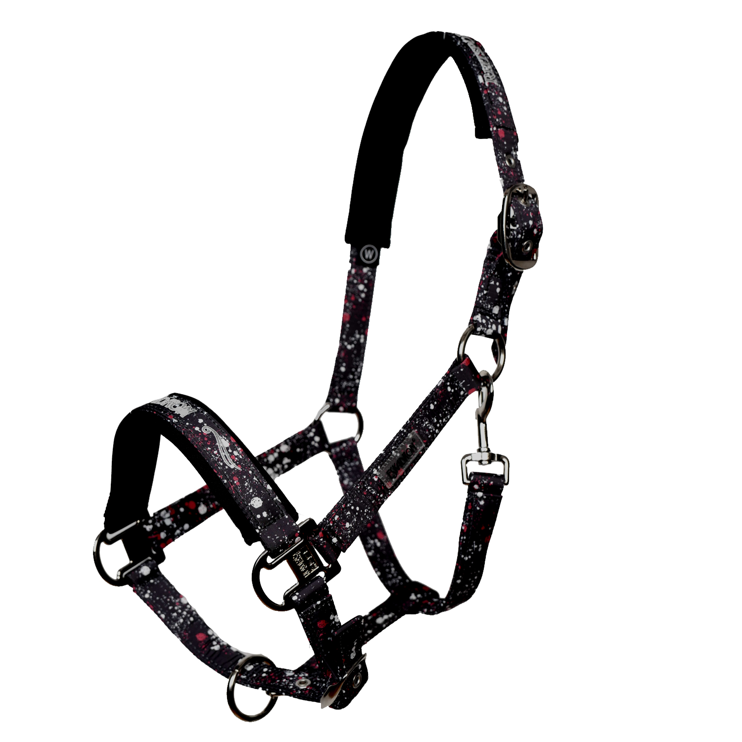 Eskadron Graffiti Glossy Dornschnallen Halfter in black/karminrot, Gr. Pony 2