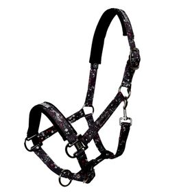 Eskadron Graffiti Glossy Dornschnallen Halfter in black/karminrot, Gr. Pony 2