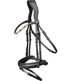 Waldhausen X-Line Trensenzaum schwarz Goldheart 