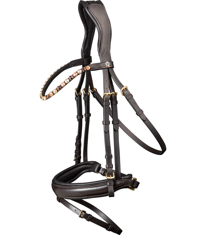 Waldhausen X-Line Trensenzaum braun Goldheart 