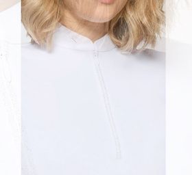 Samshield Turniershirt Aloise white with Crystal Fabric in white - kurzarm