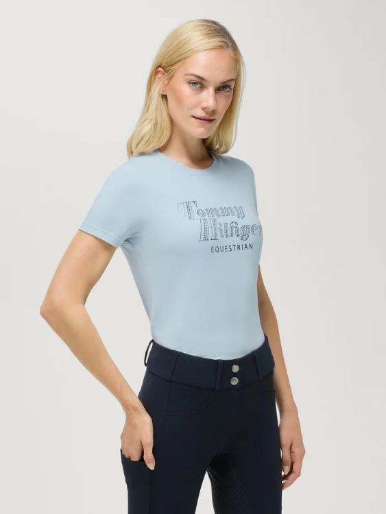 Tommy Hilfiger Malibu Strass T-Shirt Damen SWEET BLUE