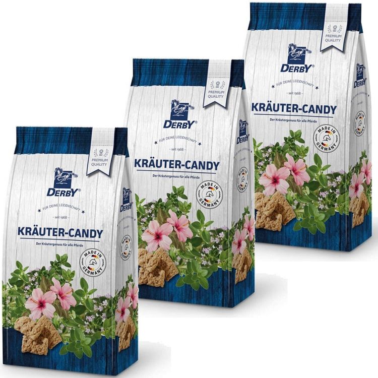 DERBY 3er Pack Kräuter-Candy Pferdeleckerchen (3x1kg)
