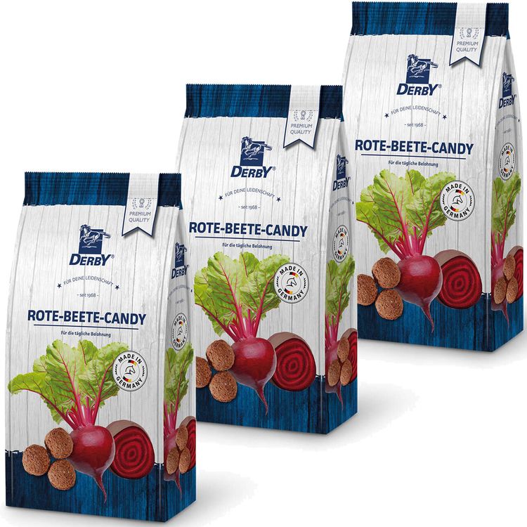 DERBY 3er Pack Rote Beete-Candy Pferdeleckerchen (3x1kg)