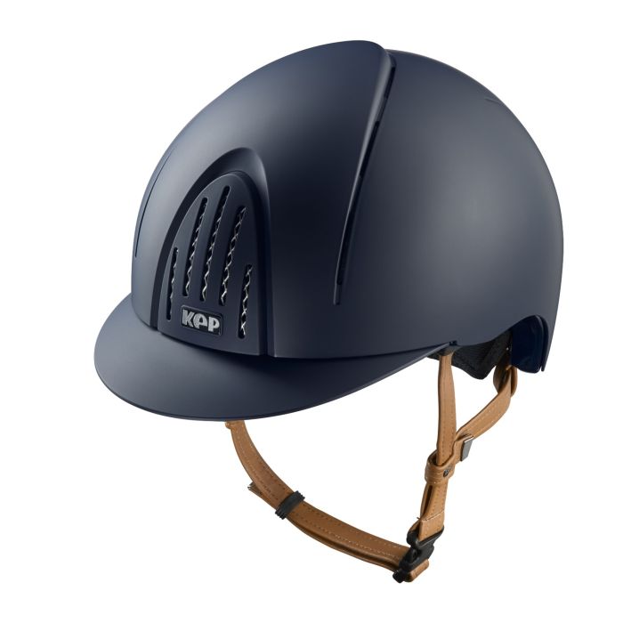 KEP Reithelm Nova Smart Polish in blau mit Kinnriemen beige