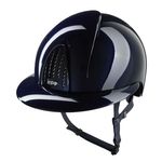 BASIS - KEP Reithelm Nova Smart Polish Polo Visier in blau mit Kinnriemen blau