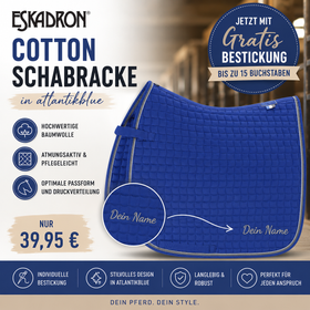 Eskadron Cotton Schabracke in atlanticblue inkl.gratis Bestickung