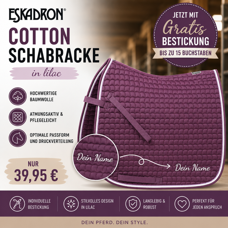 Eskadron Cotton Schabracke in lilac inkl.gratis Bestickung